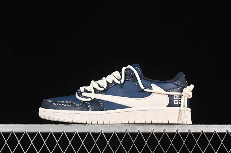All categories Air Jordan Jordan series basketball shoes Air Jordan 1 Low High-end customized low-top sneakers Travis Scott x Fragment Design x Air Jordan 1 Low OG SP AJ1 Givenchy co-branded dark blue drawstring low-top cultural casual sneakers LD2025-021
